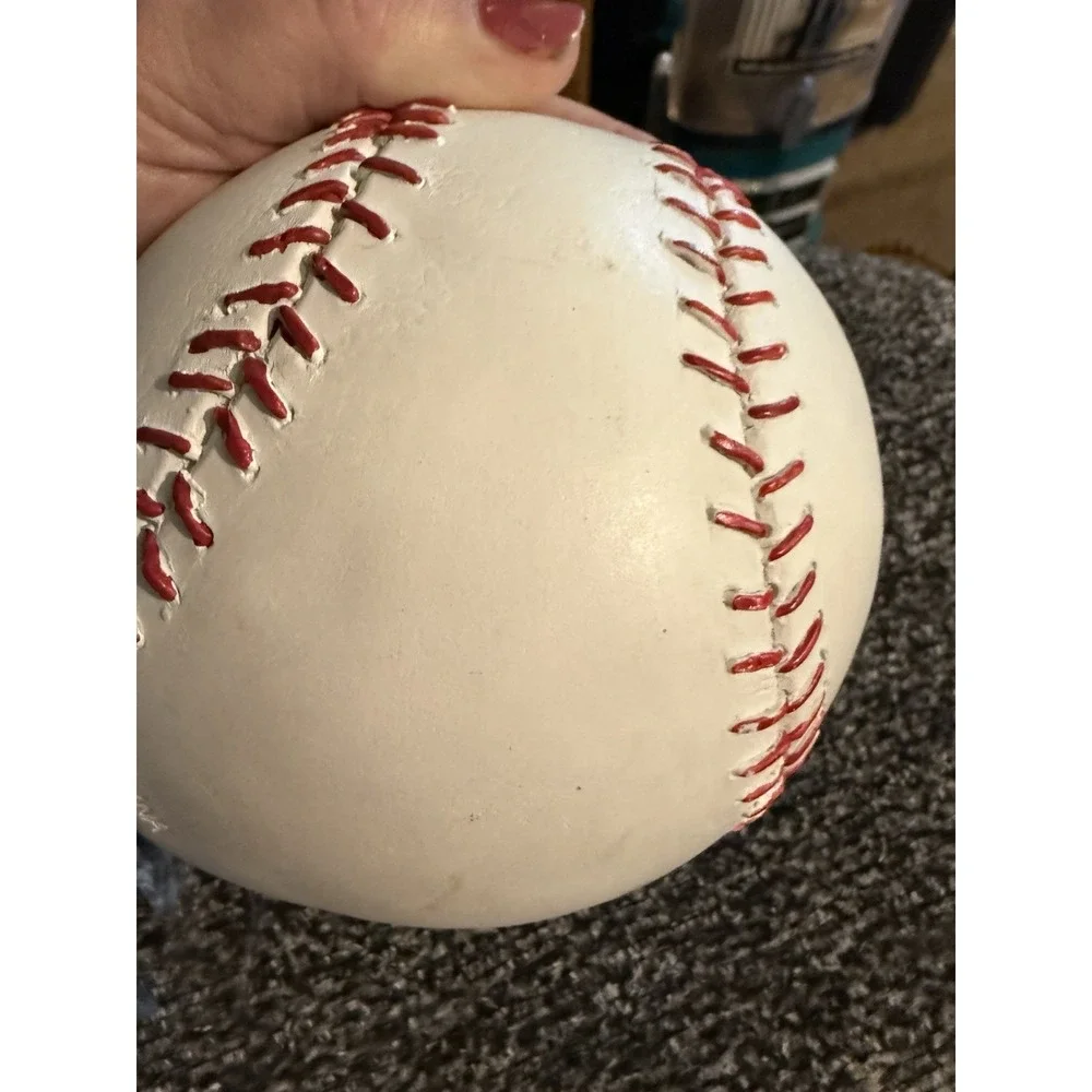 Howard Miller Polystone‎ Baseball Shaped Table Clock #645-458 Needs Battery